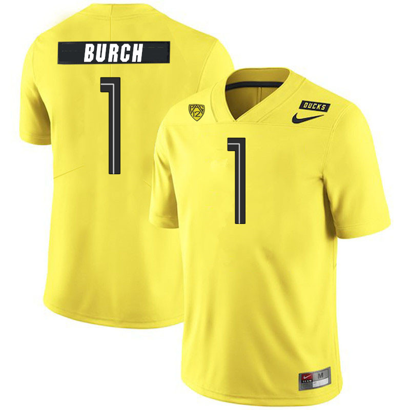 Men #1 Jordan Burch Oregon Ducks College Football Jerseys Stitched Sale-Yellow - Click Image to Close